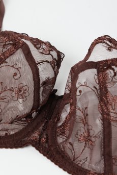 画像11: KIRAchocolate B161 | フルカップブラ・パッドなし・ワイヤーブラ・一枚レース・大きいサイズ・ブラウン | ewabien エヴァビアン【サイズ交換OK・メール便対象】 輸入下着・高級ランジェリー  (11)