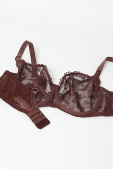 画像12: KIRAchocolate B161 | フルカップブラ・パッドなし・ワイヤーブラ・一枚レース・大きいサイズ・ブラウン | ewabien エヴァビアン【サイズ交換OK・メール便対象】 輸入下着・高級ランジェリー  (12)