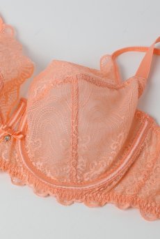 画像9: MARIBEL peach B161 | フルカップブラ・パッドなし・ワイヤーブラ・一枚レース・大きいサイズ・ピンク | ewabien エヴァビアン【サイズ交換OK・メール便対象】 輸入下着・高級ランジェリー  (9)