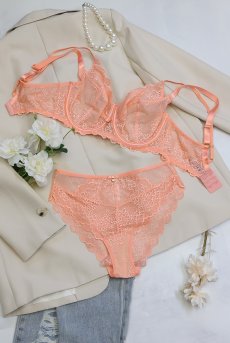 画像14: MARIBEL peach B161 | フルカップブラ・パッドなし・ワイヤーブラ・一枚レース・大きいサイズ・ピンク | ewabien エヴァビアン【サイズ交換OK・メール便対象】 輸入下着・高級ランジェリー  (14)