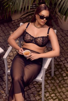 画像1: REGINAblack B139 | 一枚レースブラ・パッドなし・大きいサイズ・グラマーさん向け・・ワイヤーブラ・ブラック | ewabien エヴァビアン【サイズ交換OK・メール便対象】 輸入下着・高級ランジェリー  (1)