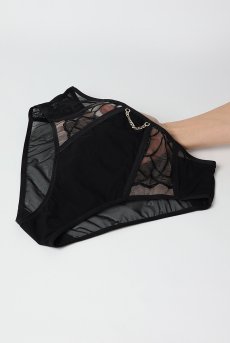 画像13: REGINAblack C124 | ハイウエストショーツ・シースルー・ブラック  | ewabien エヴァビアン【サイズ交換NG・メール便対象】輸入下着・高級ランジェリー  (13)