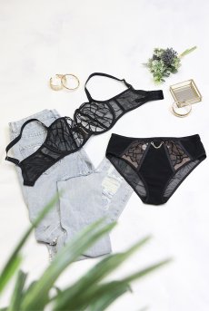 画像15: REGINAblack C124 | ハイウエストショーツ・シースルー・ブラック  | ewabien エヴァビアン【サイズ交換NG・メール便対象】輸入下着・高級ランジェリー  (15)