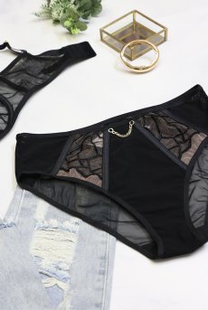 画像17: REGINAblack C124 | ハイウエストショーツ・シースルー・ブラック  | ewabien エヴァビアン【サイズ交換NG・メール便対象】輸入下着・高級ランジェリー  (17)