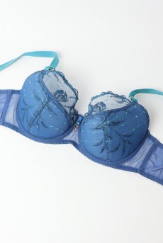 画像7: NURIA blue B150 | フルカップブラ・透けないタイプ・セミソフト・大きいサイズ・ブルー| ewabien エヴァビアン【サイズ交換OK】 輸入下着・高級ランジェリー  (7)