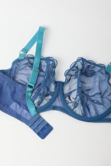 画像11: NURIA blue B139 | 一枚レースブラ・パッドなし・大きいサイズ・グラマーさん向け・・ワイヤーブラ・ブルー | ewabien エヴァビアン【サイズ交換OK・メール便対象】 輸入下着・高級ランジェリー  (11)