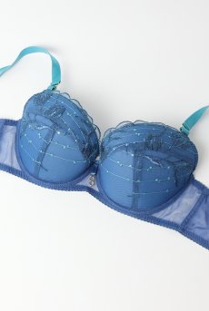 画像7: NURIA blue B214 | 3/4カップ・ワイヤーブラ・グラマー向け・ブルー| ewabien エヴァビアン【サイズ交換OK】 輸入下着・高級ランジェリー  (7)