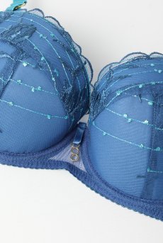 画像9: NURIA blue B214 | 3/4カップ・ワイヤーブラ・グラマー向け・ブルー| ewabien エヴァビアン【サイズ交換OK】 輸入下着・高級ランジェリー  (9)