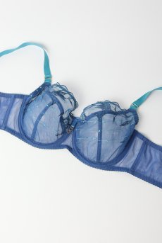 画像7: NURIA blue B161 | フルカップブラ・パッドなし・ワイヤーブラ・一枚レース・大きいサイズ・ブルー | ewabien エヴァビアン【サイズ交換OK・メール便対象】 輸入下着・高級ランジェリー  (7)