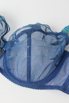 画像8: NURIA blue B161 | フルカップブラ・パッドなし・ワイヤーブラ・一枚レース・大きいサイズ・ブルー | ewabien エヴァビアン【サイズ交換OK・メール便対象】 輸入下着・高級ランジェリー  (8)