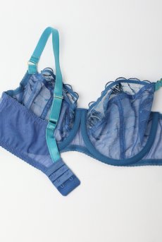 画像10: NURIA blue B161 | フルカップブラ・パッドなし・ワイヤーブラ・一枚レース・大きいサイズ・ブルー | ewabien エヴァビアン【サイズ交換OK・メール便対象】 輸入下着・高級ランジェリー  (10)