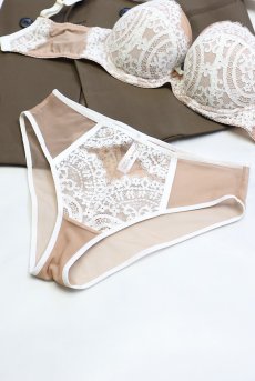 画像16: LAILA beige C125 | ハイウエストショーツ・シースルー・ベージュ  | ewabien エヴァビアン【サイズ交換NG・メール便対象】輸入下着・高級ランジェリー  (16)