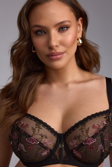 画像7: ELVIRA black B161 | フルカップブラ・パッドなし・ワイヤーブラ・一枚レース・大きいサイズ・ブラック | ewabien エヴァビアン【サイズ交換OK・メール便対象】 輸入下着・高級ランジェリー  (7)
