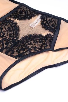 画像9: LAILA-black-C125 | ハイウエストショーツ・シースルー・ブラック  | ewabien エヴァビアン【サイズ交換NG・メール便対象】輸入下着・高級ランジェリー  (9)