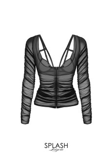 画像2: Artemine-Long-sleeve |ブラウス（ワイヤーあり・シースルー・ブラック） | Exquisite 高級ランジェリー【即日発送・サイズ交換NG】※輸入下着・ランジェリー   (2)