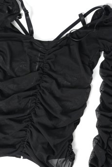 画像16: Artemine-Long-sleeve |ブラウス（ワイヤーあり・シースルー・ブラック） | Exquisite 高級ランジェリー【即日発送・サイズ交換NG】※輸入下着・ランジェリー   (16)