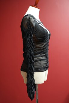 画像18: Artemine-Long-sleeve |ブラウス（ワイヤーあり・シースルー・ブラック） | Exquisite 高級ランジェリー【即日発送・サイズ交換NG】※輸入下着・ランジェリー   (18)