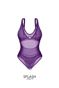画像1: Violet-crl-teddy | クロッチレステディ（ワイヤーなし・シースルー・バイオレット）  | Exquisite 高級ランジェリー【即日発送・サイズ交換NG・メール便対象】※輸入下着・ランジェリー    (1)