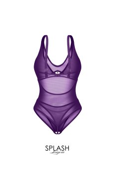 画像2: Violet-crl-teddy | クロッチレステディ（ワイヤーなし・シースルー・バイオレット）  | Exquisite 高級ランジェリー【即日発送・サイズ交換NG・メール便対象】※輸入下着・ランジェリー    (2)