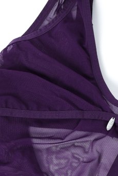 画像14: Violet-crl-teddy | クロッチレステディ（ワイヤーなし・シースルー・バイオレット）  | Exquisite 高級ランジェリー【即日発送・サイズ交換NG・メール便対象】※輸入下着・ランジェリー    (14)