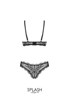 画像2: Perisia 2-pcs set| ブラ&タンガ 2点セット（ワイヤーあり・シースルー・ボタニカル刺繍・ブラック）｜Exquisite 高級ランジェリー【即日発送・サイズ交換OK・メール便対象】輸入下着・ランジェリー    (2)