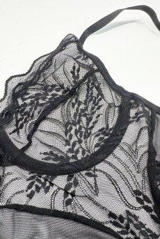 画像12: Perisia-babydoll | ベビードール（ワイヤーあり・シースルー・ボタニカル刺繍・ブラック）  | Exquisite 高級ランジェリー【即日発送・サイズ交換NG】※輸入下着・ランジェリー    (12)