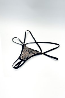 画像6: Vila Blanes crl thong |クロッチレスタンガ(シースルー・ボタニカル刺繍・ブラック×ベージュ) | Exquisite 高級ランジェリー【即日発送・サイズ交換NG・メール便対象】輸入下着・ランジェリー   (6)