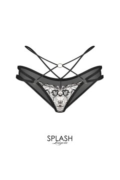 Vila-Blanes-panties |ブラジリアンショーツ(シースルー・ボタニカル刺繍・ブラック×ベージュ) | Exquisite 高級ランジェリー【即日発送・サイズ交換NG・メール便対象】輸入下着・ランジェリー 