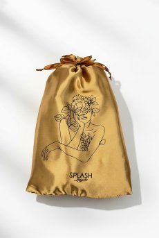 画像1: トラベル巾着ポーチ｜ゴールド｜SPLASHオリジナル【即日発送・メール便対象】 (1)