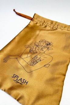 画像2: トラベル巾着ポーチ｜ゴールド｜SPLASHオリジナル【即日発送・メール便対象】 (2)