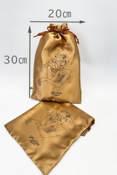 画像4: トラベル巾着ポーチ｜ゴールド｜SPLASHオリジナル【即日発送・メール便対象】 (4)