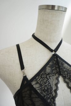 画像15: Triangle Layered Bra | Houle Mystique | ブラジャー・ノンワイヤーブラ・レース・ブラック | Kiff  キッフ 【サイズ交換NG】   日本製   (15)