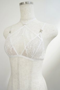 画像13: Triangle Layered Bra | Houle Mystique | ブラジャー・ノンワイヤーブラ・レース・ホワイト | Kiff  キッフ 【サイズ交換NG】   日本製   (13)