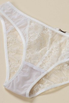 画像21: Open Panties | Houle Mystique | ブリーフ・ノーマルショーツ・バックオープン・レース・ホワイト| Kiff キッフ 【サイズ交換NG】※メール便対象   日本製   (21)