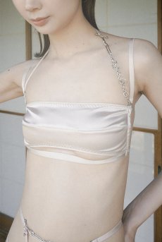 画像6: Bandeau Bra | petit pause | ブラジャー・ノンワイヤーブラ・サテン生地・バンドゥ・ベージュ | Kiff  キッフ 【サイズ交換NG】   日本製   (6)