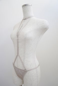 画像12: Body Harness Tanga | petit pause | ボディハーネス付きタンガ・Tバックショーツ・サテン生地・ベージュ | Kiff キッフ 【サイズ交換NG】※メール便対象   日本製   (12)