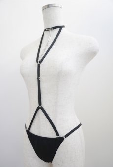 画像15: Body Harness Tanga | petit pause | ボディハーネス付きタンガ・Tバックショーツ・サテン生地・ブラック | Kiff キッフ 【サイズ交換NG】※メール便対象   日本製   (15)