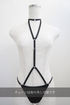 画像19: Body Harness Tanga | petit pause | ボディハーネス付きタンガ・Tバックショーツ・サテン生地・ブラック | Kiff キッフ 【サイズ交換NG】※メール便対象   日本製   (19)