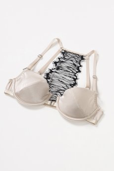 画像12: Wired Bra | Onde a l'Aube | ブラジャー・ワイヤーブラ・3/4カップ・サテン生地・レース・ベージュ | Kiff  キッフ 【サイズ交換NG】   日本製   (12)