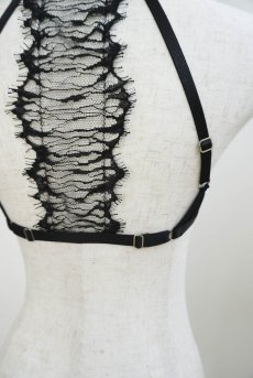 画像18: Wired Bra | Onde a l'Aube | ブラジャー・ワイヤーブラ・3/4カップ・サテン生地・レース・ブラック | Kiff  キッフ 【サイズ交換NG】   日本製   (18)