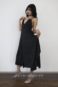 画像2: Dress | petite pause | スリップドレス・サテン生地・ロング・ブラック | Kiff キッフ 【サイズ交換NG】   日本製   (2)