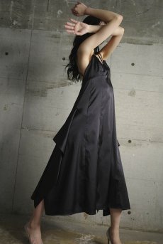 画像6: Dress | petite pause | スリップドレス・サテン生地・ロング・ブラック | Kiff キッフ 【サイズ交換NG】   日本製   (6)