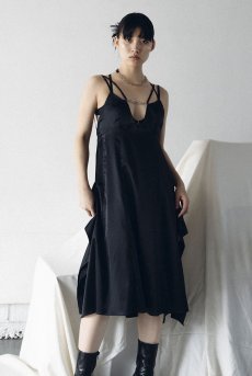 画像2: Dress | petite pause | スリップドレス・サテン生地・ミディアム・ブラック | Kiff キッフ 【サイズ交換NG】   日本製   (2)