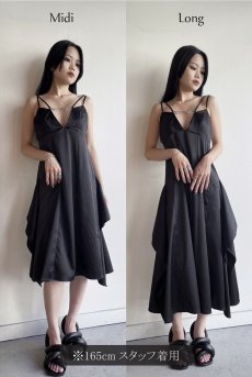 画像5: Dress | petite pause | スリップドレス・サテン生地・ミディアム・ブラック | Kiff キッフ 【サイズ交換NG・クーポン割引対象外】  日本製   (5)