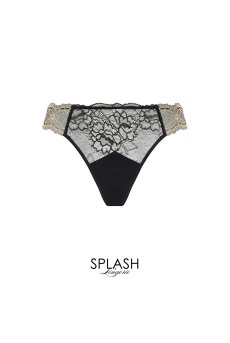 画像1: ACJ0013-NE｜Linge J13｜タンガ(Tバック) ブラック × ゴールド｜Lise Charmel リズシャルメル【サイズ交換NG】【メール便対象】【クーポン対象外】輸入下着・高級ランジェリー  (1)