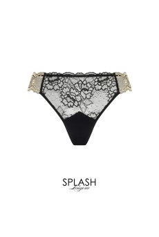 画像1: ACJ0713-NE｜Linge J13｜ショーツ(イタリアン) ブラック × ゴールド｜Lise Charmel リズシャルメル【サイズ交換NG】【メール便対象】【クーポン対象外】輸入下着・高級ランジェリー  (1)
