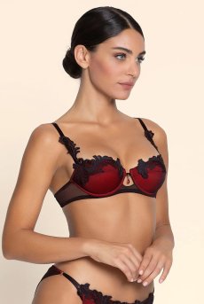 画像5: ACJ3049-OR｜Linge J49｜3/4パットなしブラ レッド/ブラック｜Lise Charmel リズシャルメル【サイズ交換NG】【クーポン対象外】輸入下着・高級ランジェリー  (5)