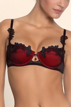 画像6: ACJ3049-OR｜Linge J49｜3/4パットなしブラ レッド/ブラック｜Lise Charmel リズシャルメル【サイズ交換NG】【クーポン対象外】輸入下着・高級ランジェリー  (6)