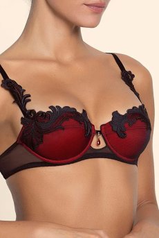 画像8: ACJ3049-OR｜Linge J49｜3/4パットなしブラ レッド/ブラック｜Lise Charmel リズシャルメル【サイズ交換NG】【クーポン対象外】輸入下着・高級ランジェリー  (8)