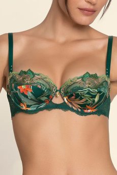 画像6: ACJ3091-NR｜Linge J91｜3/4パットなしブラ シルク混 グリーン｜Lise Charmel リズシャルメル【サイズ交換NG】【クーポン対象外】輸入下着・高級ランジェリー  (6)